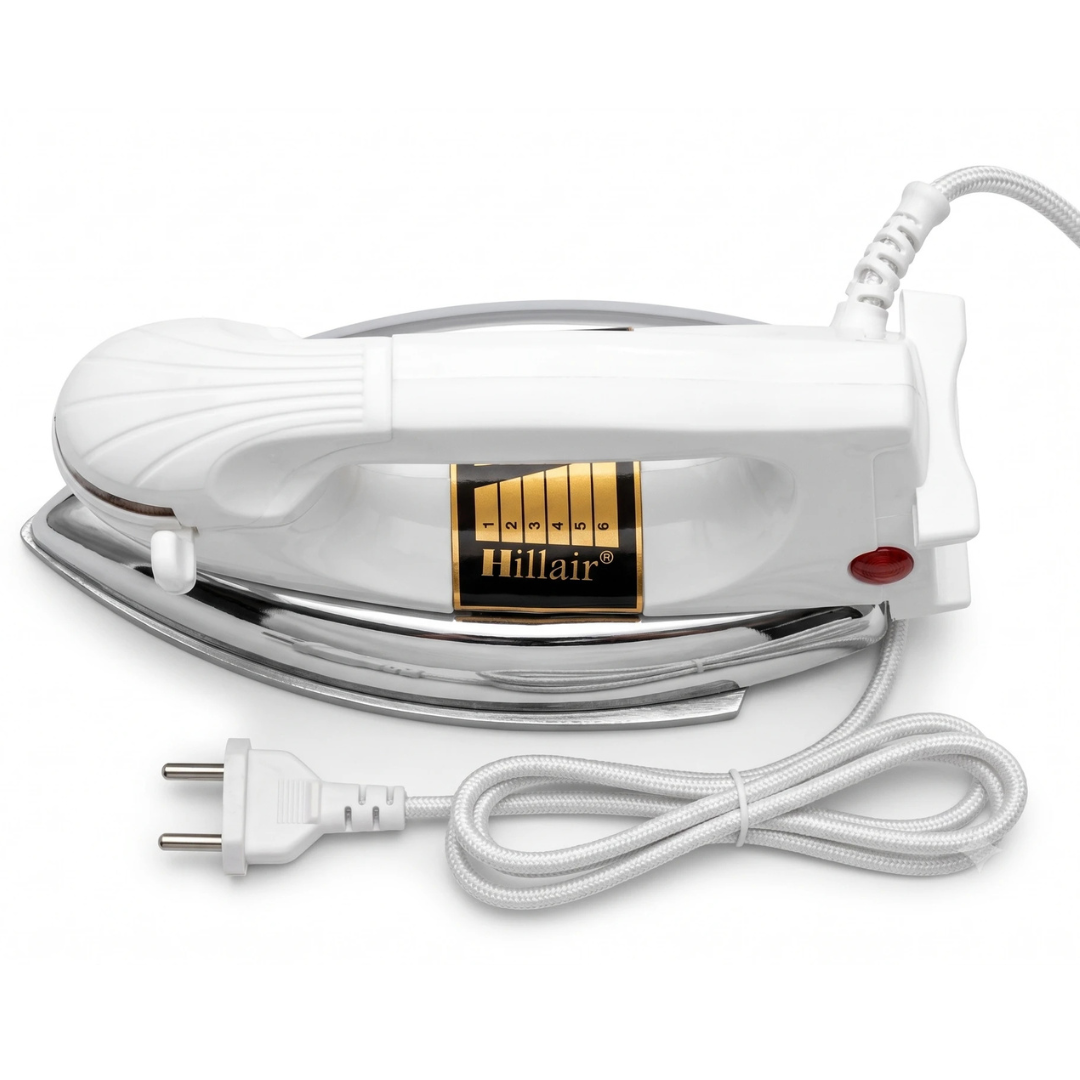 HILLAIR Deluxe 750 W Dry Iron (White, Silver) - Image 3