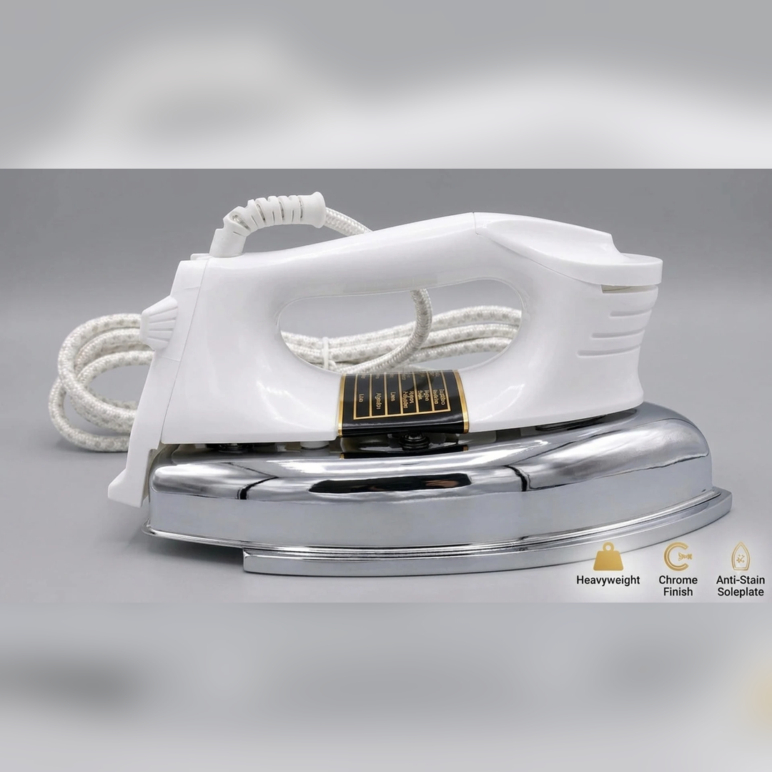 HILLAIR Plancha 750 W Dry Iron (White, Silver) - Image 3