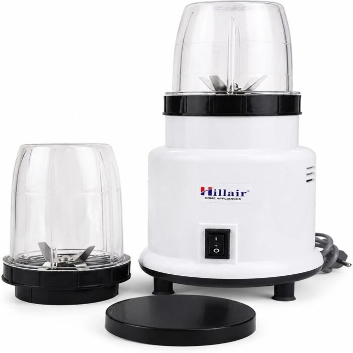 HILLAIR Blender 400 W Mixer Blender (Kitchen Master | 2 Jars | White)